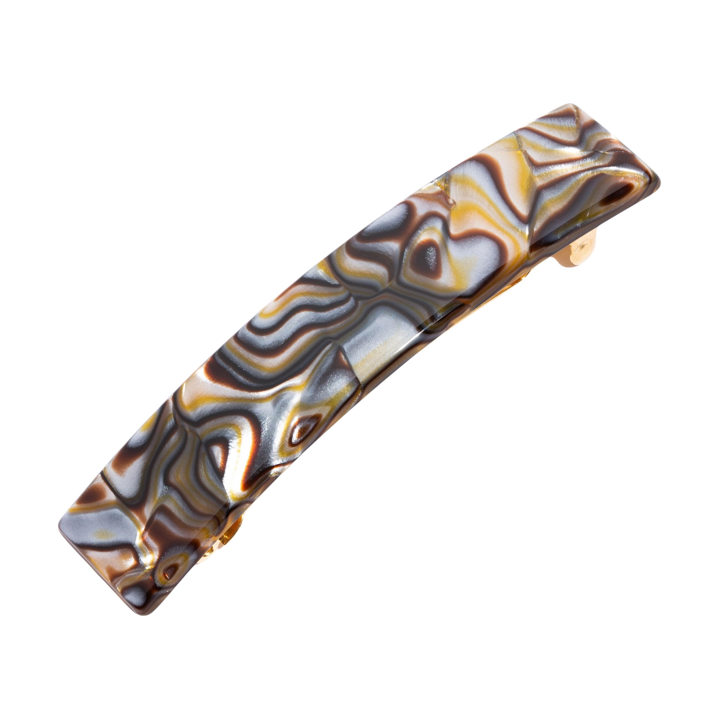 France Luxe Classic Rectangle Barrette - Onyx