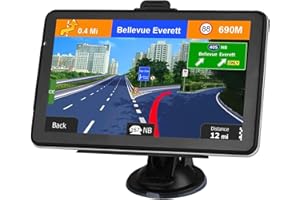 LONGRUF GPS Navigation for Car, Latest 2024 Map 7 inch Touch Screen Car GPS, Voice Turn Direction Guidance, Support Speed and Red Light Warning, Pre-Installed North America Lifetime map Free Update