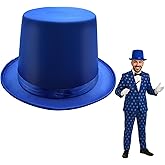 Nicky Bigs Novelties Top Hat For Men, Steampunk Hat, Victorian Top Hats, Magician Hats, Tophat Costume For Men - Blue