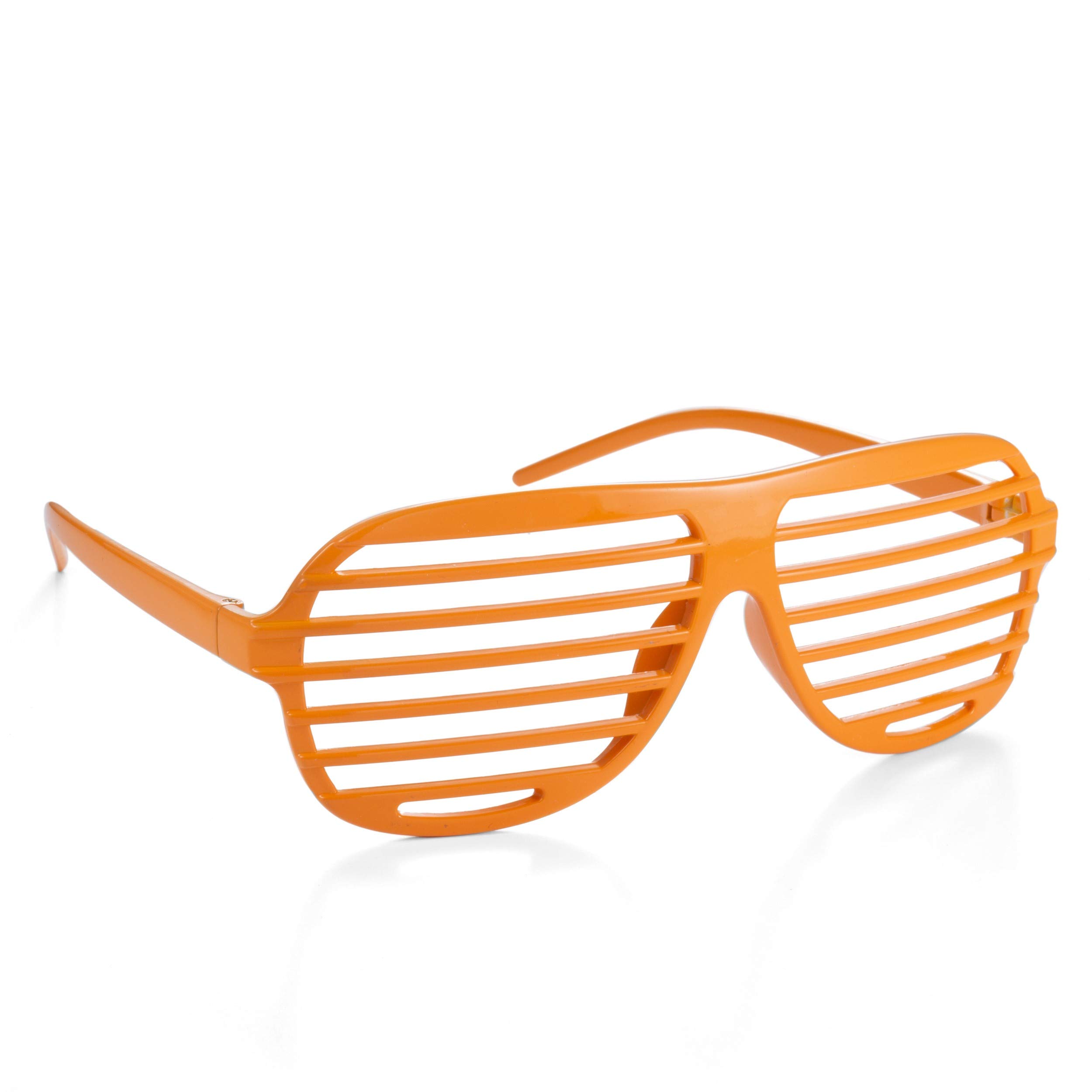 Komonee Orange Shutter Shades Fun Novelty Plastic Party Retro Fancy Dress Costume Prop Rave Club Eyewear Disco Adults 80's Sunglasses