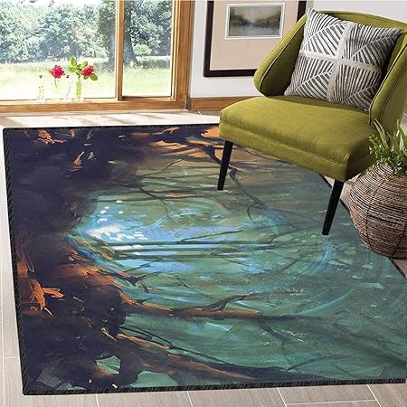 Mystic, tapetes de baño para Suelos, Whimsical Forest Reflection in