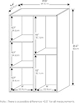 Furinno LUDER 5-Cube Book Shelf White Light Blue 49.5W x 80H x 23.9D cm view 2
