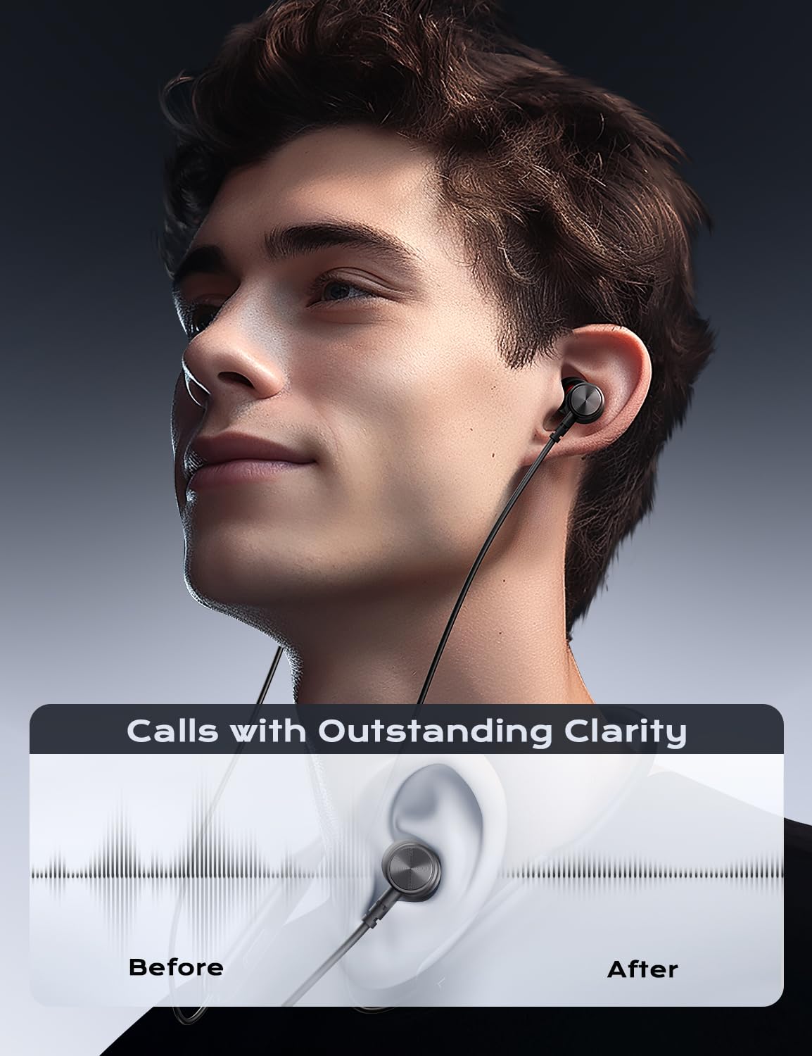 Bluetooth Headphones, aptX-HD Wireless 5.0 Bluetooth Earbuds CVC 8.0 Noise Canceling Mic, in-Ear Magnetic Neckband Earphones 30Hrs Playtime, IPX7 Sweatproof Deep Bass Headset for Phone Music Sports
