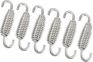 TUCKBOLD 6 Pcs 55mm 2.17" Motorcycle Muffler Exhaust Pipe Spring Universal Stainless Steel Silver Tone Automotive Parts