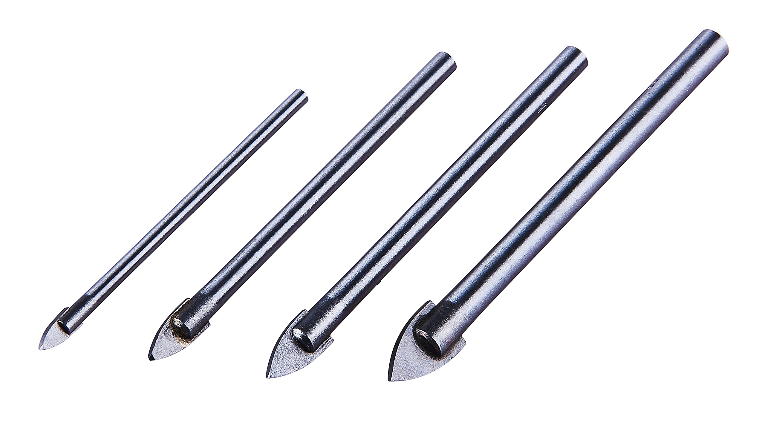 Amtech F0970 Glass and Mirror Drill Bit Set, Carbide Tipped for Precision Cut, 4 Piece, 3mm, 5mm, 6mm and 8mm