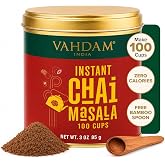 VAHDAM Instant Chai Powder(3oz|100 Cups) Traditional Indian Masala Chai Tea | Just Add Milk: Delicious Chai Latte |0 Calorie, Unsweetened |Natural Spices with High Quality Black Tea |Free Spoon Inside