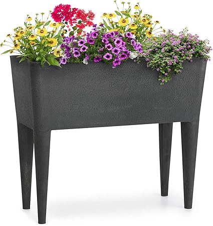 Blumfeldt Mammutgrow Hochbeet Masse 76 X 65 X 37 Cm Bxhxt Extra Leicht Uv Und Frostschutz Nahtlose Fertigung Duramix Mischung Aus Pp Pe Sowie Stein Und Holzpulver Robust Anthrazit Amazon De Garten