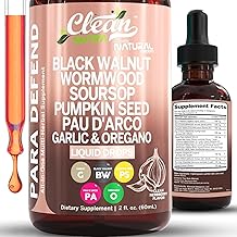 para Defend Wormwood Black Walnut Cleanse for Humans Drops Liquid Soursop Garlic Pumpkin Seed PAU D'Arco Oil of Oregano Turme