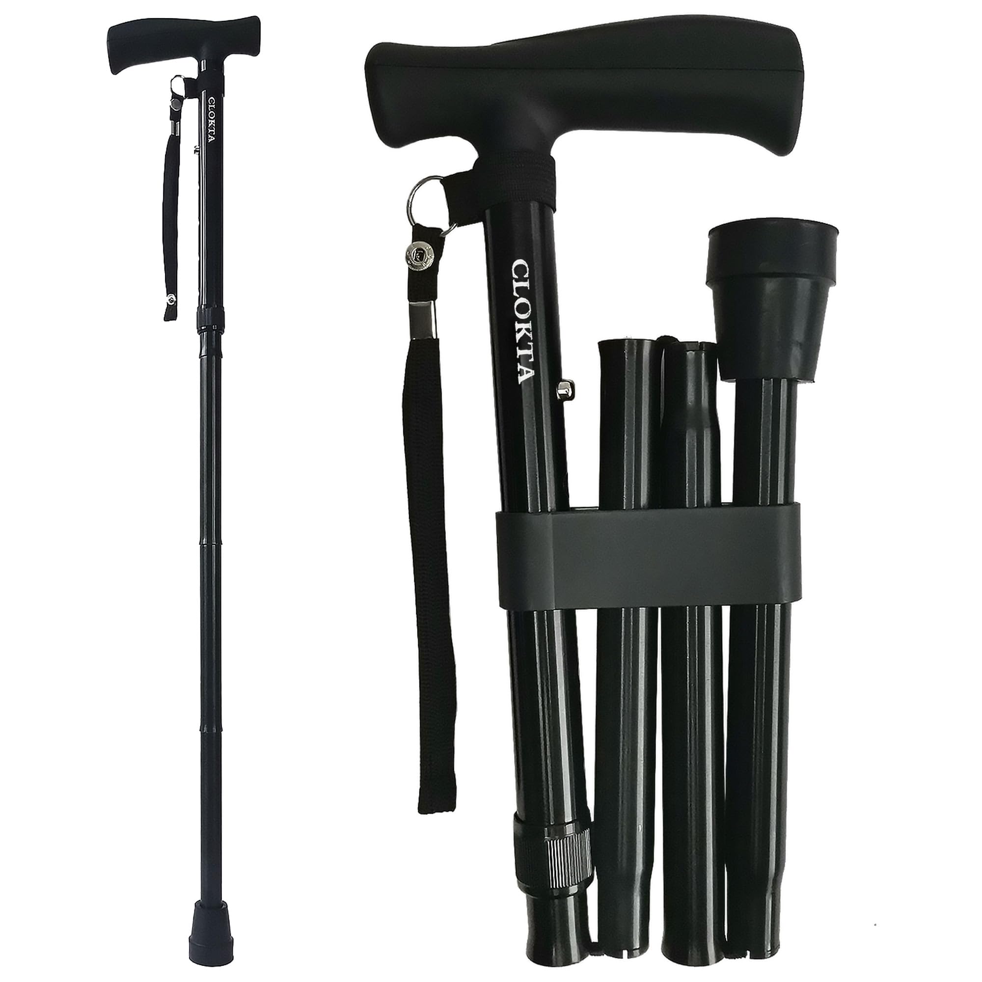 Folding Cane - Walking Cane for Men and Women - Floral,Foldable,Lightweight,Adjustable,Portable Hand Walking Stick-Canes for Seniors & Adults,Comfortable T Handles Walking Stick