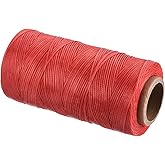 MECCANIXITY Waxed Thread,197 Yard 1mm 210D Flat Wax Thread Polyester Waxed String for Leather Sewing Hand Weaving Book Binding Home Decoration,Bright Red