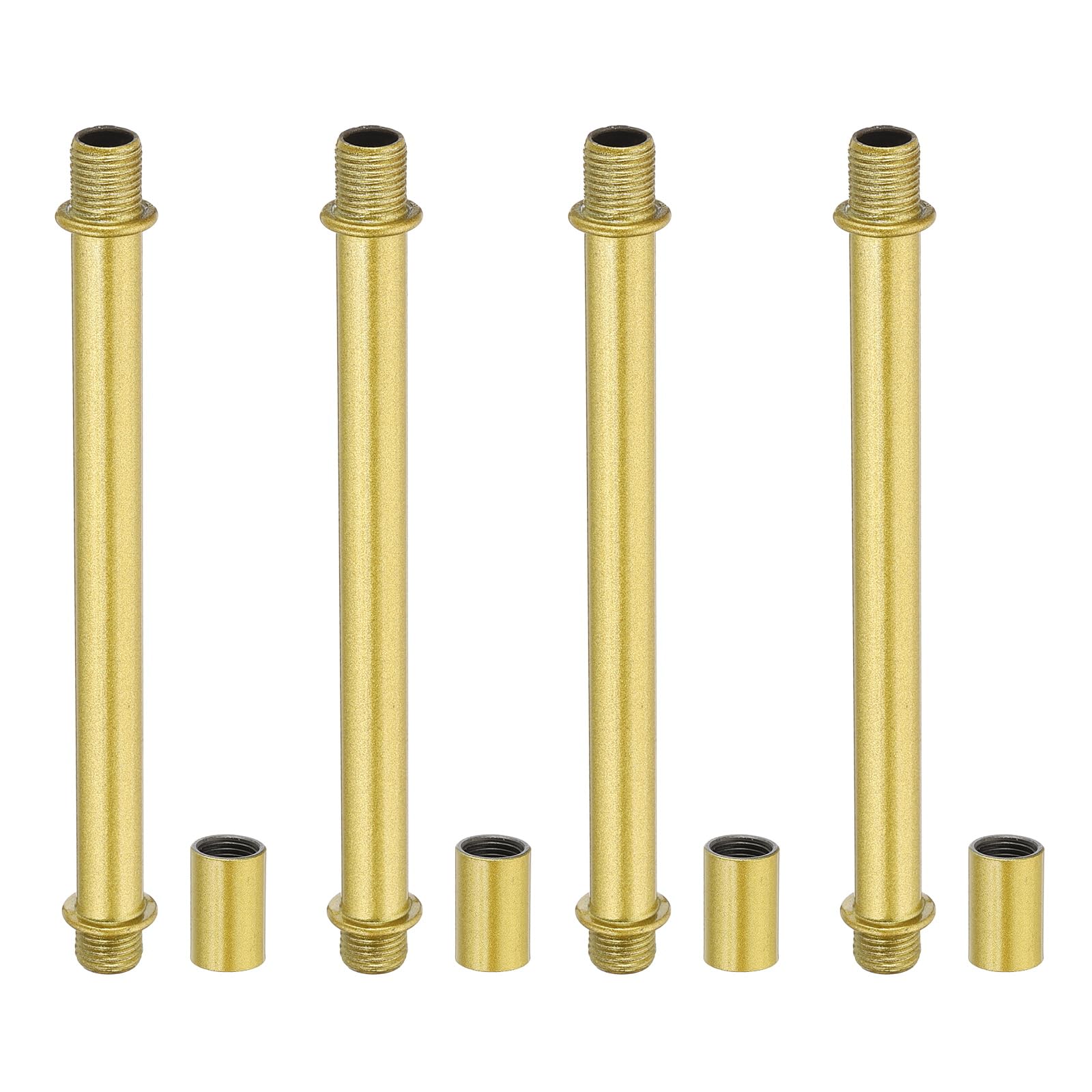 Photo 1 of PATIKIL Straight Pipe Lamp Stems Rod Kit, 4 Set M10 Carbon Steel 120mm(4.72") Long Double End Thread Rod with Coupling Nuts Sleeve Connector for Table Lamps Chandeliers, Gold Tone