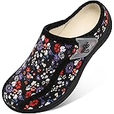 LeIsfIt Slippers for Women Extra Wide House Slippers Elderly Slip on House Shoes Non-Slip Indoor Outdoor Slipper Adjustable for Diabetic Swollen Feet