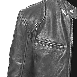 SWJGLITTR Men Slim Fit Motorcyle Leather Jacket