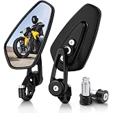 MICTUNING Motorcycle Mirrors - 7/8" (22mm) Bar End Rear View Mirrors | Compatible with Most Honda Grom, Yamaha, Kawasaki, Ducati, Suzuki and More