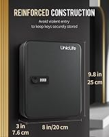 Uniclife 28-Key Steel Key Cabinet with 3-Digit Lock Wall Mounted view 2