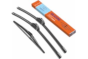 WOWIPER Silicone Windshield Wiper Blades with Rear Wiper Blade for Nissan Rogue 2015-2022 Pathfinder 2013-2020, All-Season Automotive Replacement Windshield Wipers for My Car - 26"+17"+12" (Set of 3)