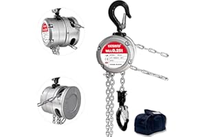 YATOINTO Aluminum Hand Chain Hoist-1/4 Ton(550Lbs) Capacity Manual Chain Fall Hoist |Chain Block 10FT Lifting Height with 2 H