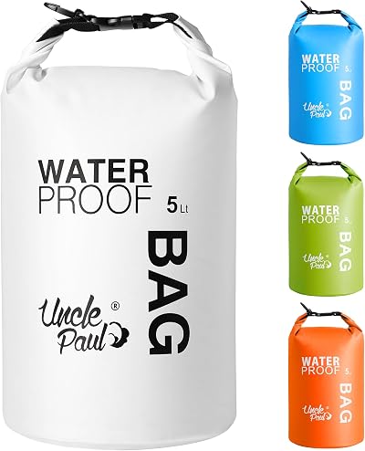 Uncle Paul Dry Bag 5 Liter Waterproof Bag for Outdoors White