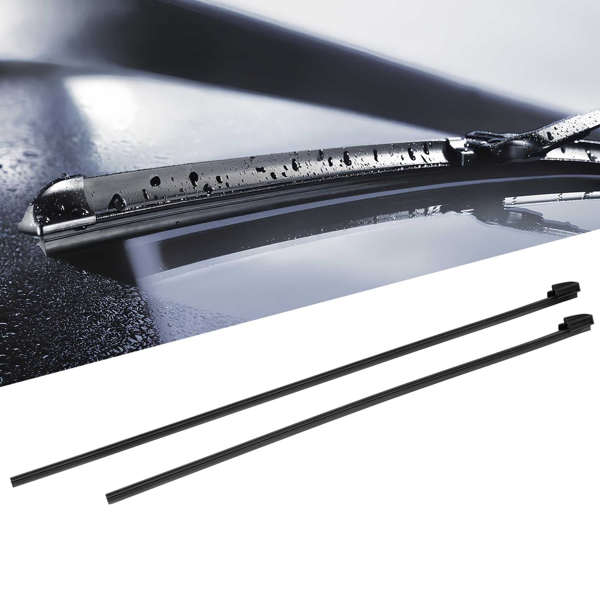 Photo 1 of 2Pcs Front Windshield Wiper Blades Refill Rubber Inserts Windscreen Blade Replacement Kit For Volvo XC60 B8 T8 SUV 2018-2025 Replace 31490722