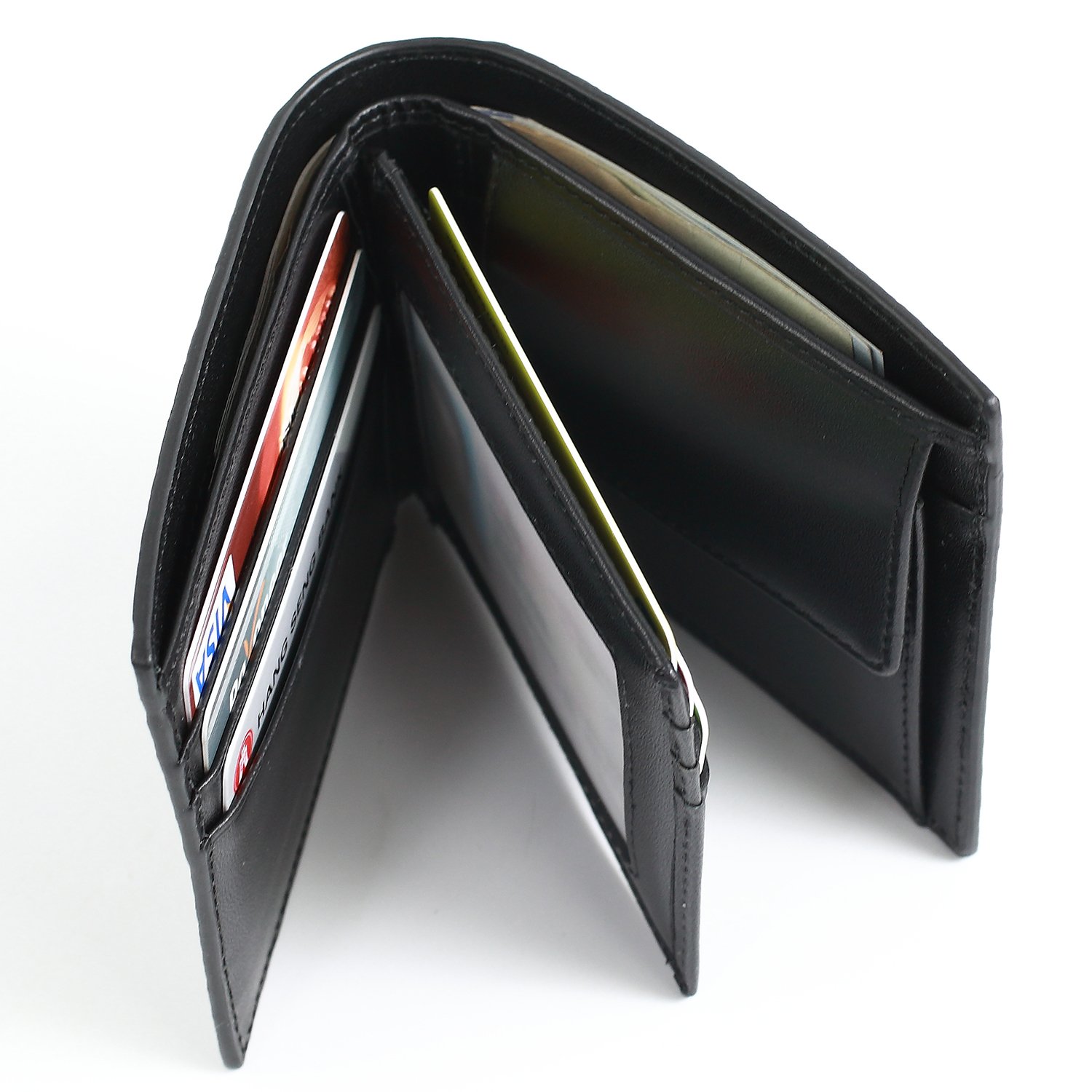 Men RFID Blocking Carbon Fiber Wallet Trifold Slim Ultralight with Coin Pocket