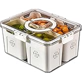 RTHIEAI Refrigerator Organizer With Lids (4 Compartments), Fridge Storage, Fridge Organizers And Storage Clear, Fridge Organization, Storage Containers, Stackable With Lid Fridge Organizers