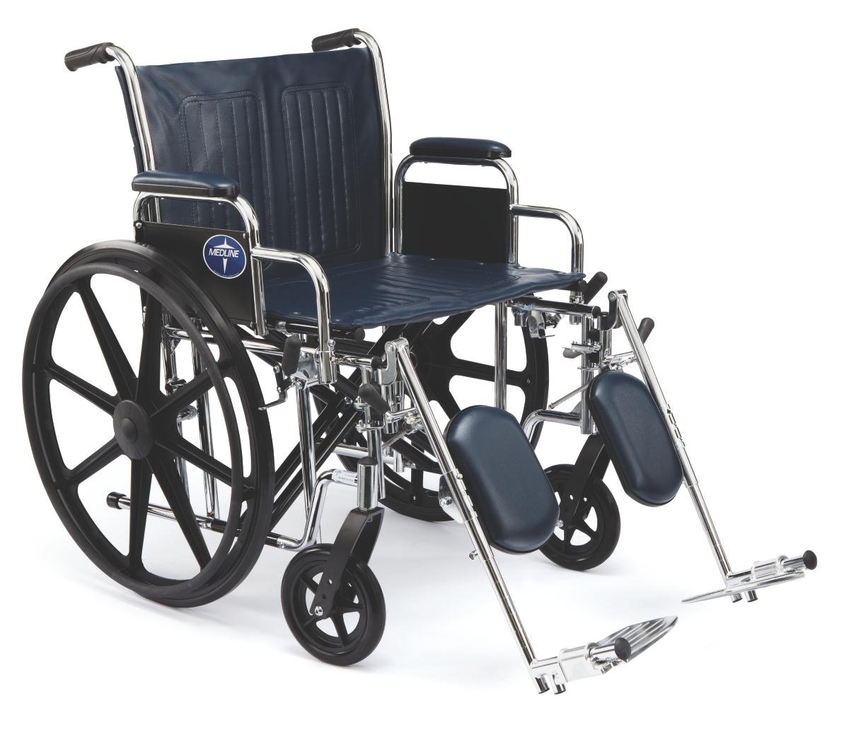 Photo 1 of ***I DON'T KNOW IF IT WORKS, I DON'T KNOW IF ANY PARTS ARE MISSING*** Medline Excel Extra-Wide Wheelchair, Wide Seat, Desk-Length Removable Arms, Elevating Legrests, Chrome Frame Seat: 22" x 18