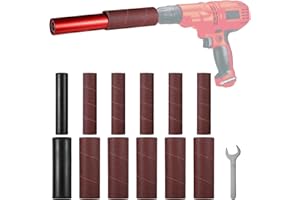 TIDEME Portable Spindle Sander Drum Set, Hand-Held Rubber Sanding Drum with 10pcs Sanding Sleeves, Power Drill Attachment for Wood, Metal, Glass, Stone, Plastic