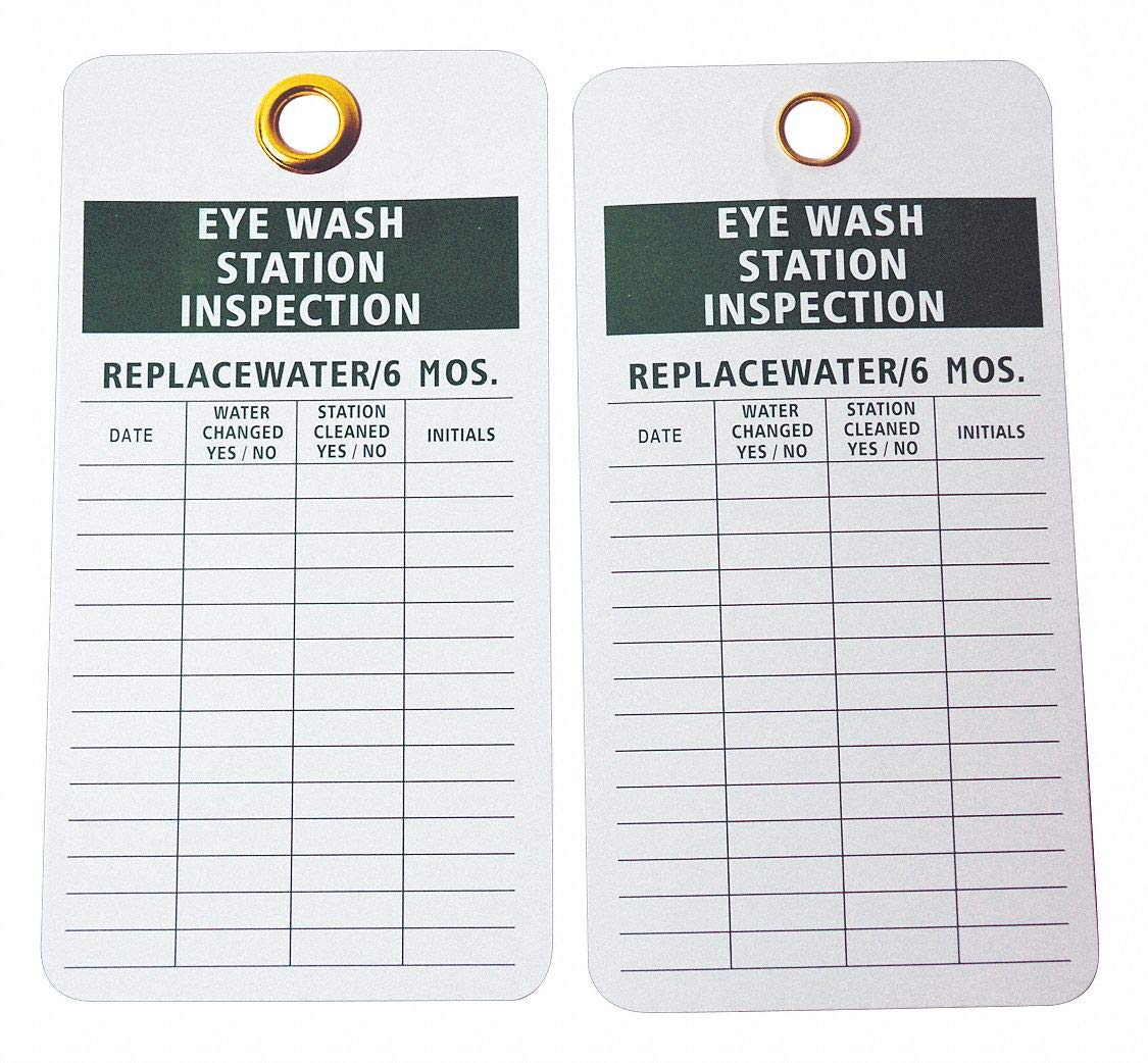 Eye Wash Sta Inspection Tag, Grn/Wht, PK25 Office Products