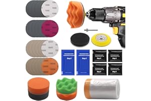 VIBRATITE Car Headlight Restoration Kit, Headlight Lens Cleaner and Restorer, 3 Inch Car Polishing Sanding Kit with 1/4 Inch 