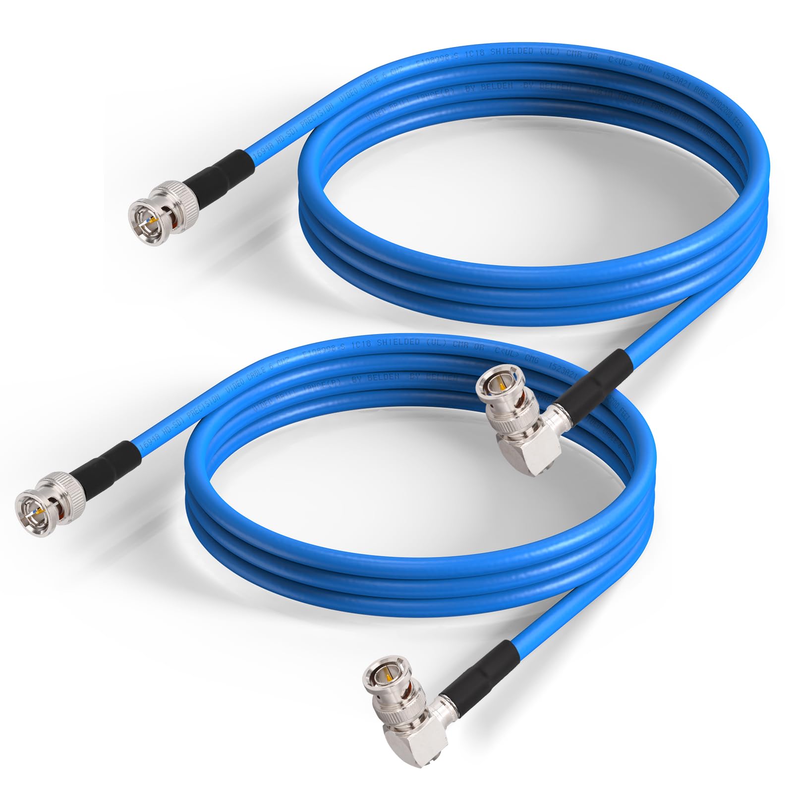 Superbat 3G/6G/12G SDI Cable 2m,2Pcs BNC Male to Male Right Angle Belden 1694A SDI Video Cable 75ohm for HD Camera CCTV Monitor Audio Video Equipment Supports HD-SDI/3G-SDI/6G-SDI/12G-SDI/4K/8K