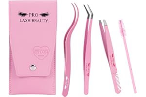 PRO Lash Tweezers Eyelash Applicator for Lash Clusters 3 in 1 DIY Lash Extension Tweezers Kit Eyelash Tweezers with Lash Brus