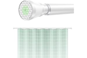 Shower Curtain Rod 45 to 77 Inches White Shower Rod Tension Curtain Rod No Drilling Adjustable Curtain Rod Spring Tension Rod