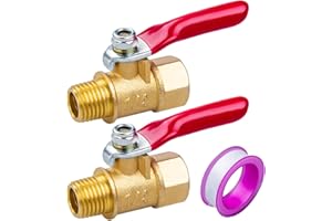 Breezliy 1/4 Heavy Duty Brass Ball Valve Shut Off Switch 1/4" NPT Male x 1/4 INCH NPT Female Thread Pipe Fittings