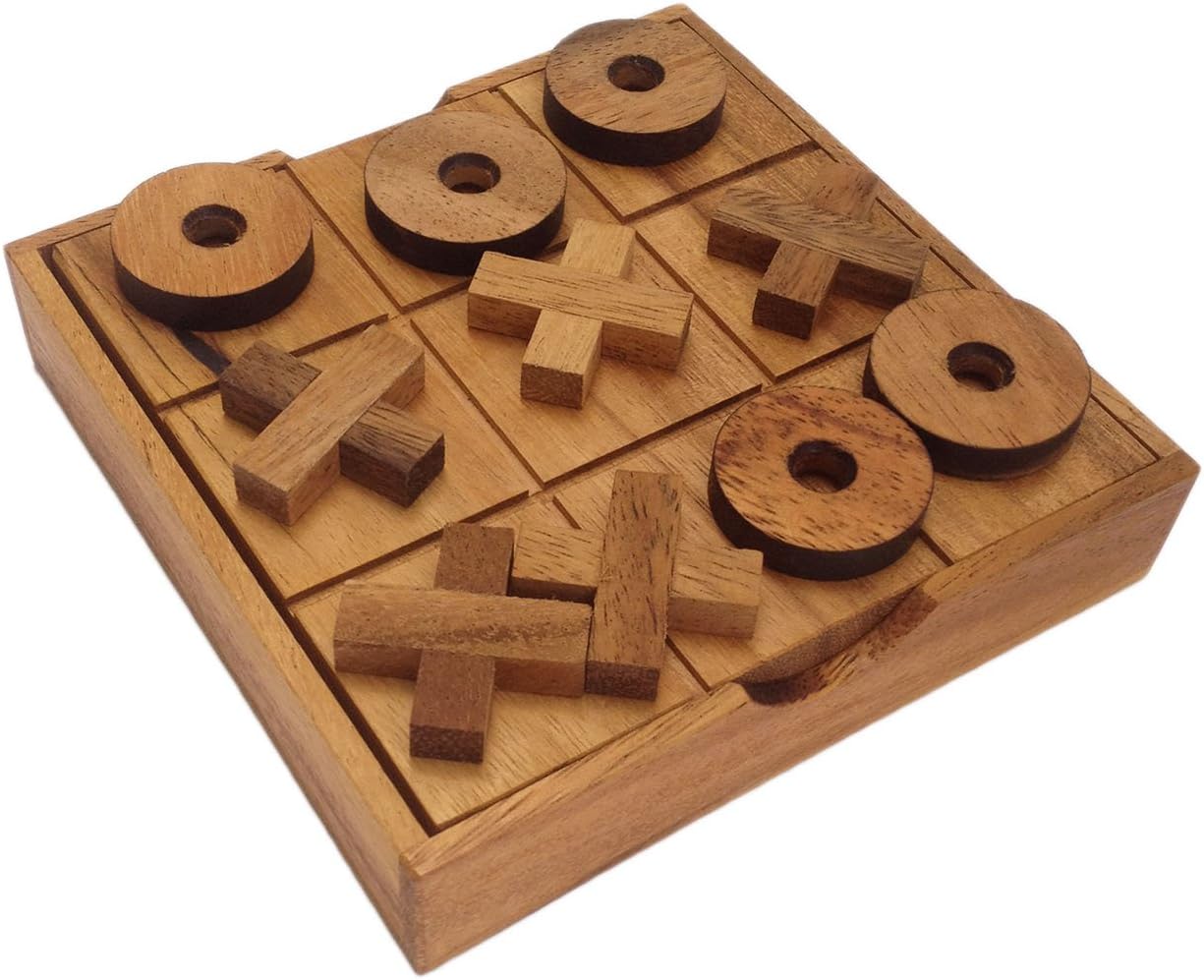 CMStar Portable Wooden Tic Tac Toe OX Game Set