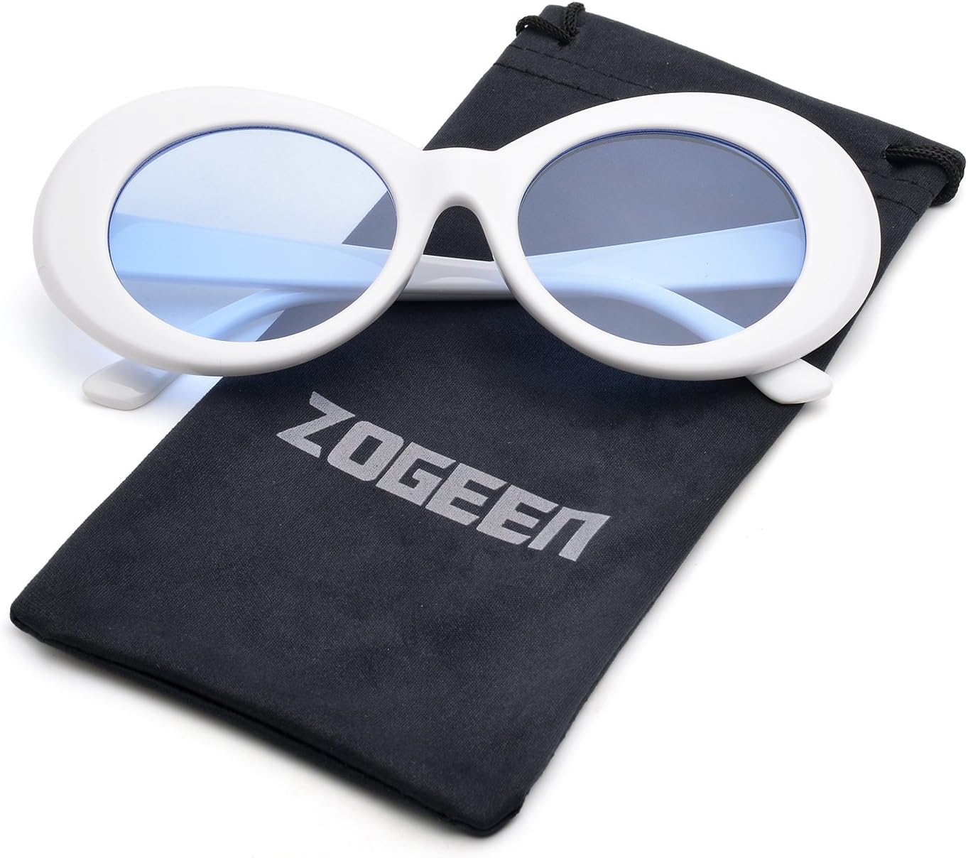 ZOGEEN Bold Retro Oval Lens Mod Style Thick Frame Sunglasses Clout Goggles 1212