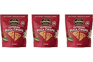 Sonoma Creamery - Pizza Crisps, Pepperoni, 9.5 Oz (3 Count) | Savory Snack Cracker | High Protein | Low Carb | Gluten Free | Wheat Free |Keto Friendly