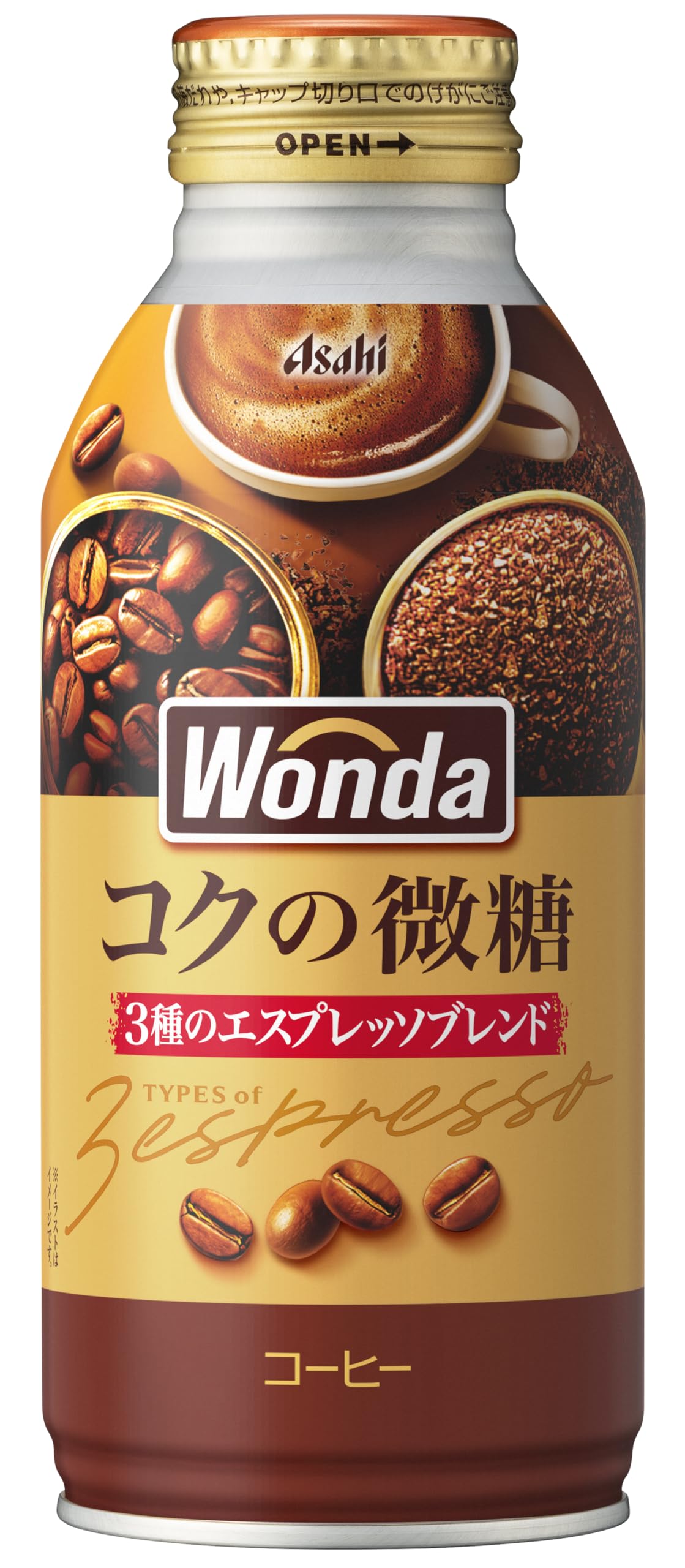 アサヒ飲料 ワンダ コク微糖 ボトル缶 370g×24本 [コーヒー]商品画像