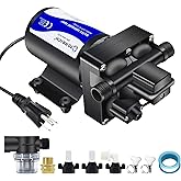 TDRRICH Water Pressure Booster Pump for House，110V RV Water Transfer 5.5GPM 30PSI-75PSI Self-priming Pump,Diaphragm Power Water Pumps for Boats Inline Garden Hose Lawn Camper Sprinkler Irrigation