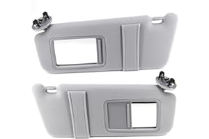 FEXON Pair Sun Visor Left Driver Right Passenger Side Compatible with 2007 2008 2009 2010 2011 Toyota Camry Hybrid Without Sunroof and Light (Gray)