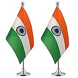 WXTWK 2 Pack India Flag Indian Desk Flag Small Mini