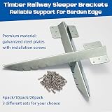 AMLOOPH Railway Sleeper Brackets 4 Pack Heavy Duty Garden Edging Stakes view 2
