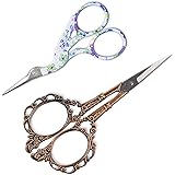 BIHRTC Vintage Plum Blossom Scissors and Classic Crane Design Sewing Scissors for Embroidery, Sewing, Craft, Art Work & Every