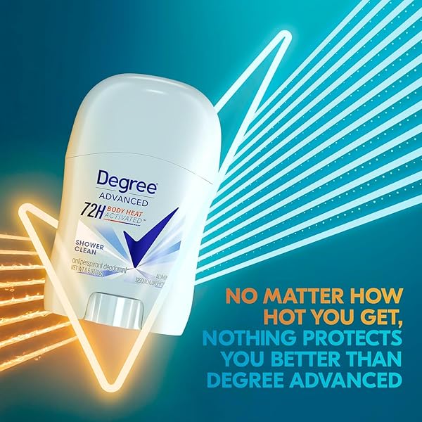 DEGREE ADVANCED ANTIPERSPIRANT DEODORANT, SHOWER CLEAN – TRAVEL DEODORANT FOR WOMEN, 72H PROTECTION, 0.5 OZ EA