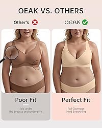 OEAK Womens Deep V Bras Comfortable Bra Support