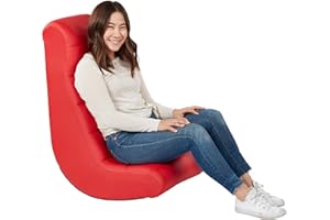 Factory Direct Partners 10489-RD Soft Ergonomic Horizontal Soft Video Rocker - Great for Reading, Gaming, Meditating, or TV for Kids Teens and Adults - Red