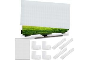 Innconee 9 Pcs Cushioning Foam Set Include Foam Flat Screen TV Cover Fits up to 65'' W x 36'' H and Moving Corner Edge Protectors for TV Display Screen Protector Packing Moving