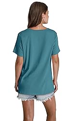 WEESO Womens Tops Spring Summer Short Sleeve V Neck