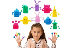 20 PCS Cute Finger Puppets Toys,Monster Stretchy Finger Puppets Fidget Toys,Soft Rubber Finger Doll Toys for Role Playing,Party,Christmas