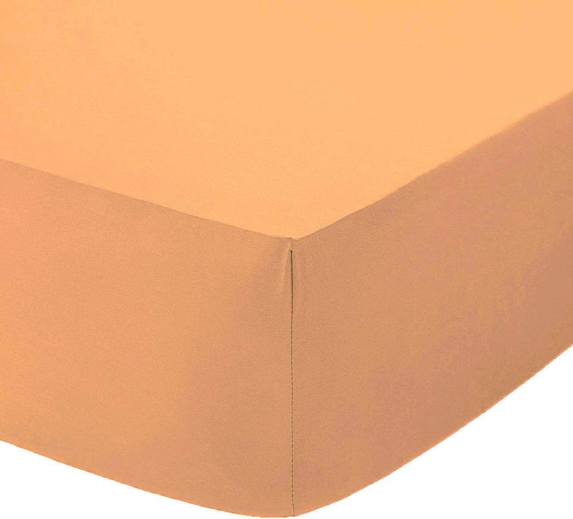 Comfy Nights Extra Deep 40Cm PolyCotton Easy Care Pecale Fitted Sheet Or Pillow Pair, Single - Peach