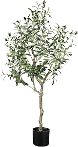 YOLEO 4FT Artificial Olive Tree Tall Faux Silk Olive Plant Home Office Decor